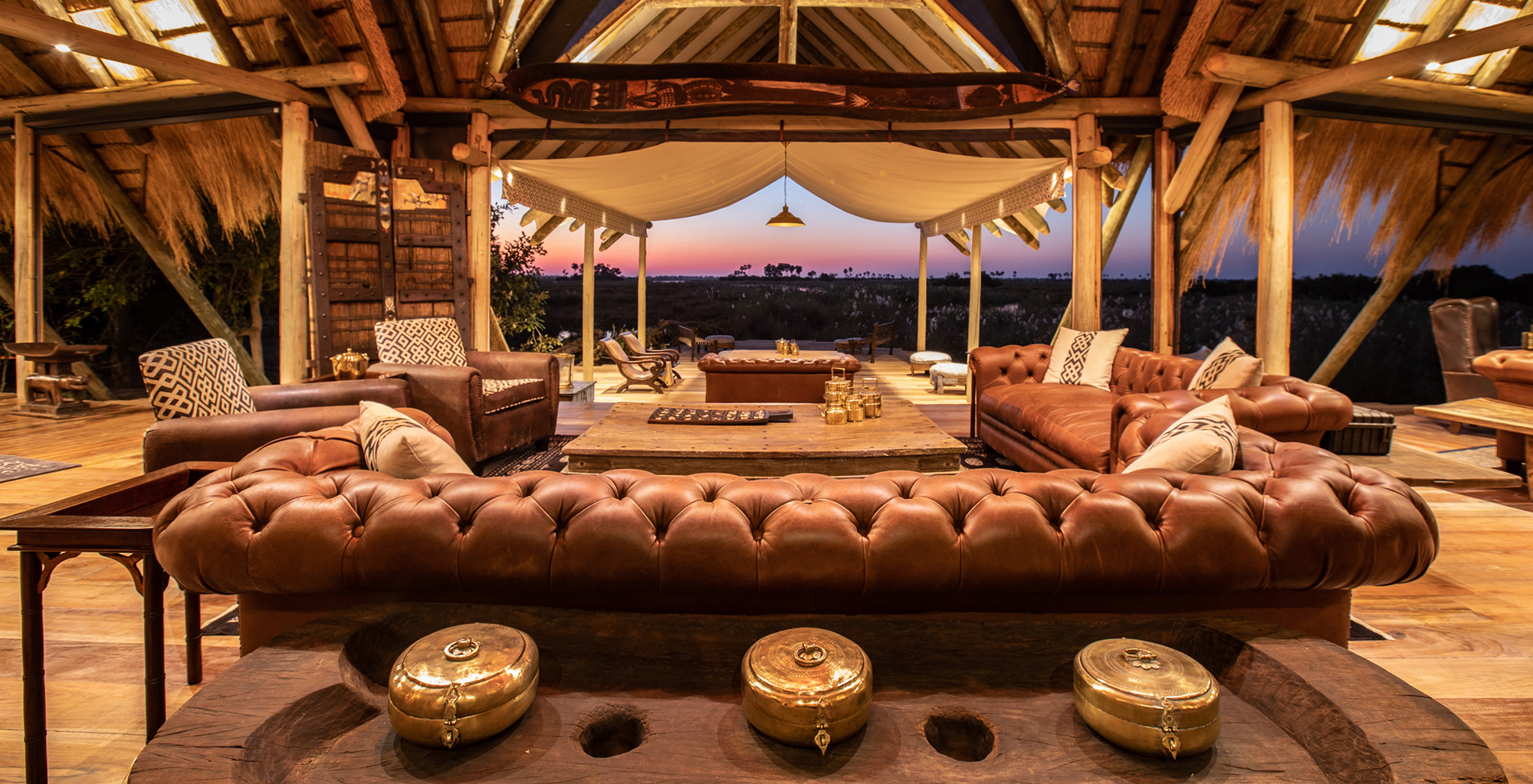 Botswana-Selinda-Camp-Lounge-Sunset