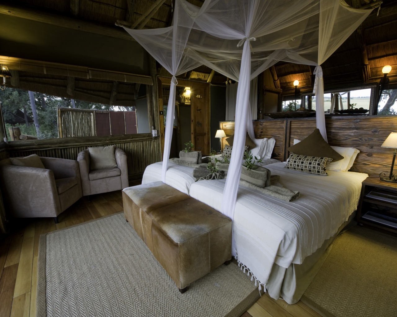 Botswana, Okavango Delta, Kwetsani Bedroom