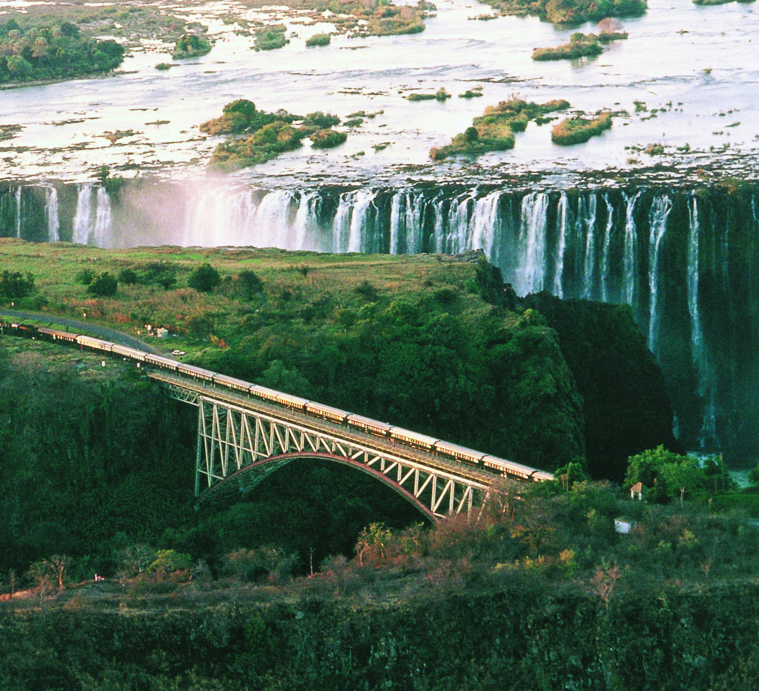 South Africa, Rovos Rail, Aerial Shot, Waterfall