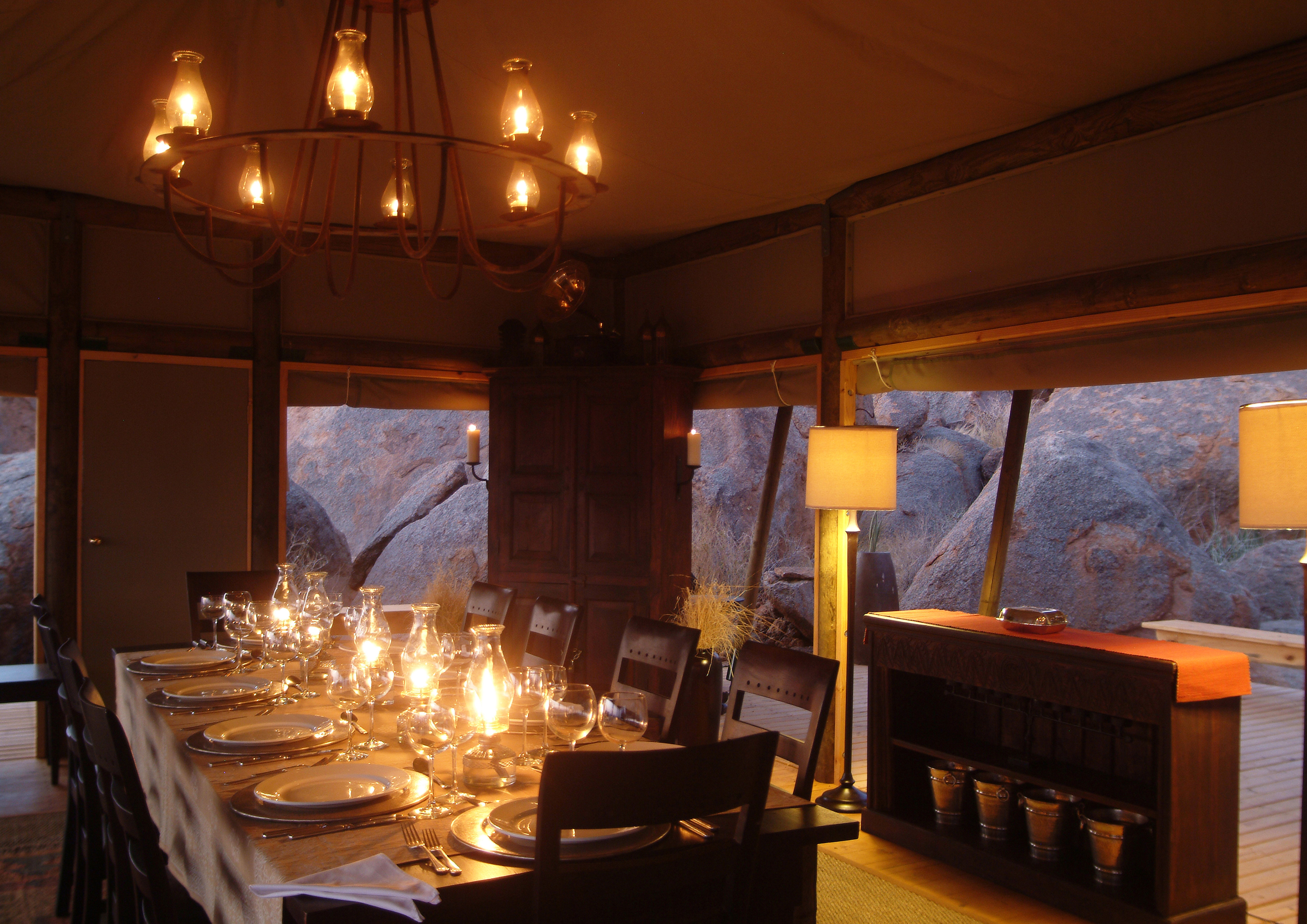 Wolwedans Boulders Camp Namibia Dining Room