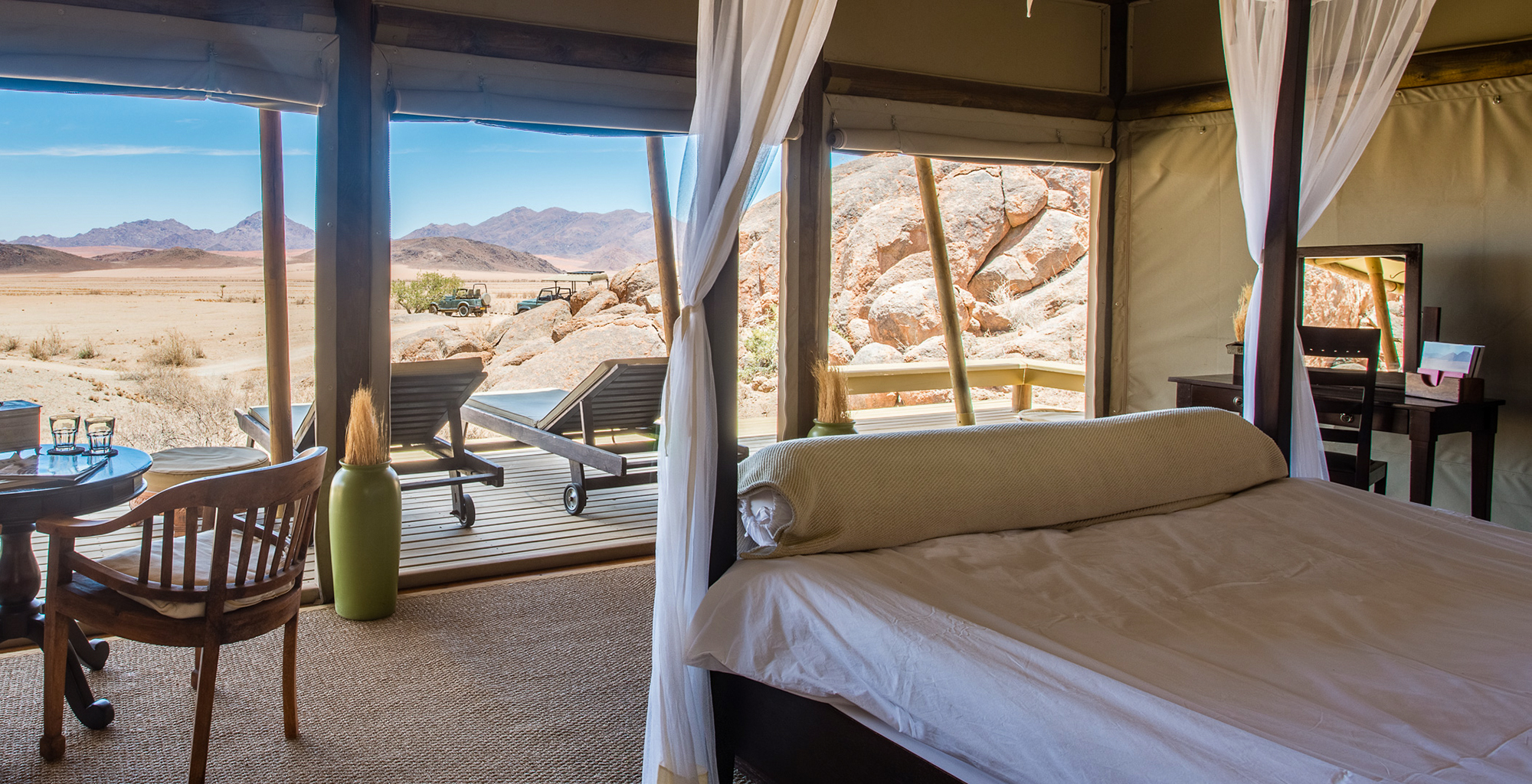 Namibia-Wolwedan-Boulder-Camp-Bed-View