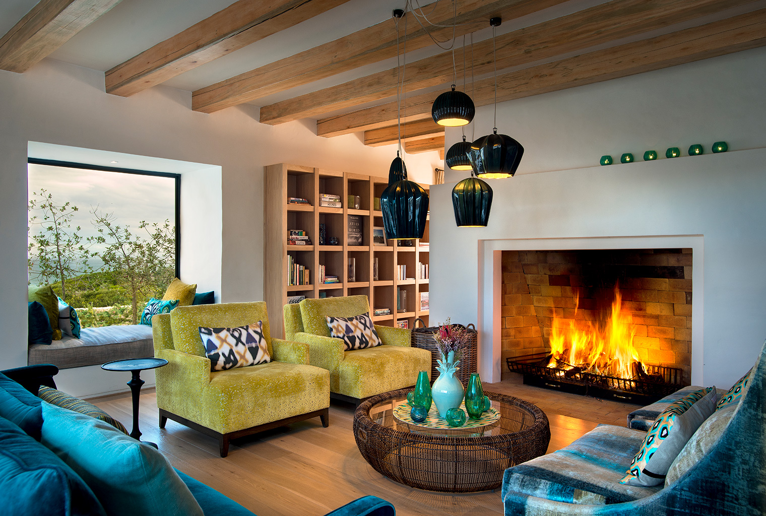Morukuru-Ocean-House-South-Africa-Lounge-Fireplace