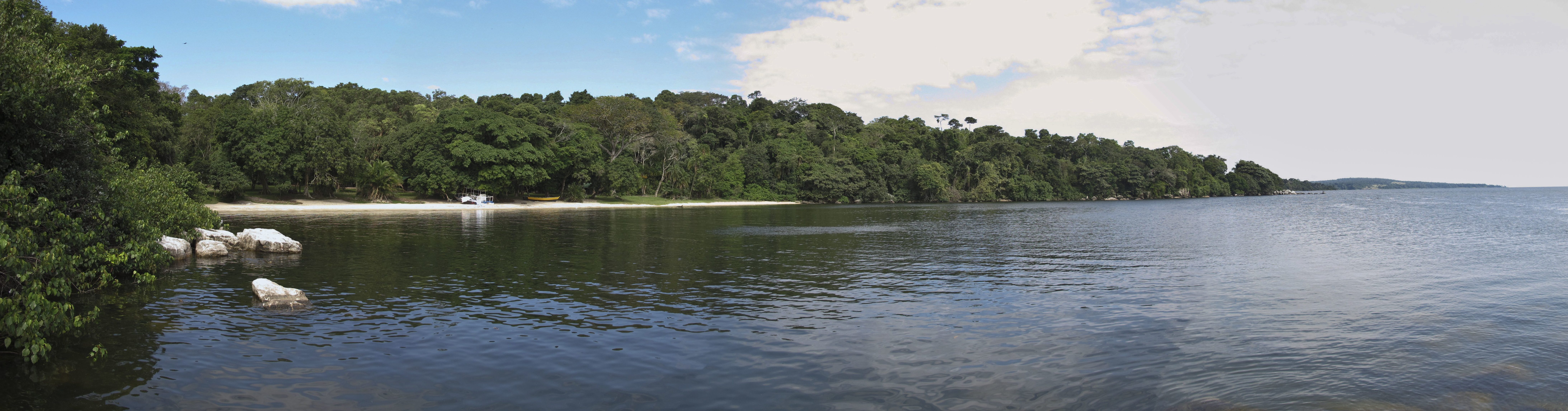 Rubondo-Island-camp-beach-forest-view