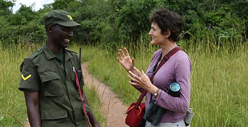 Isabella Tree Talking to Ranger in Kibale Forest