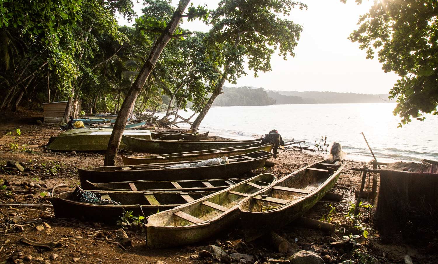 Canoes at Ribeira Izé, Principe Island